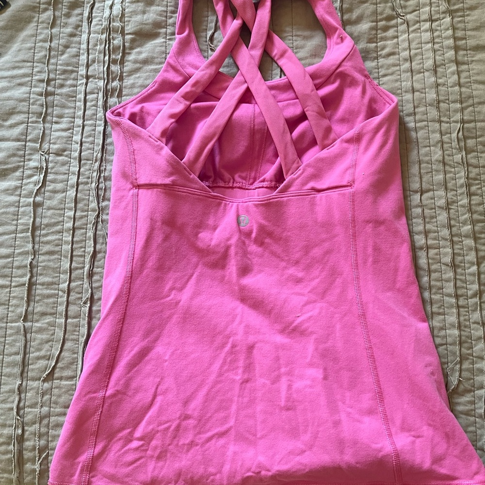 Pink lululemon workout tank